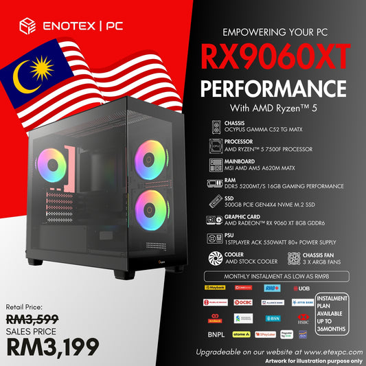 AMD Ryzen™ 5 7500F Radeon™ RX 9060 XT 8GB GDDR6