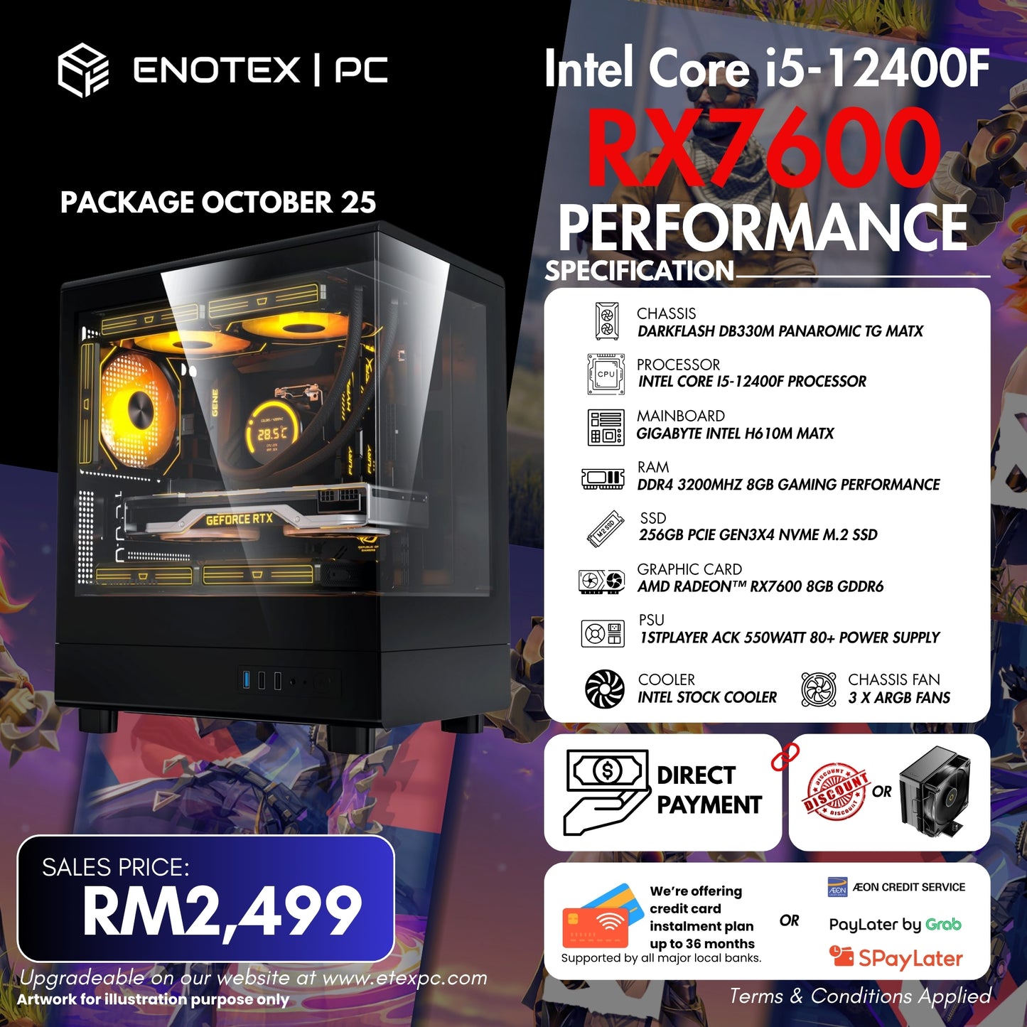 intel 12Gen i5-12400F Radeon™ RX7600 8GB GDDR6