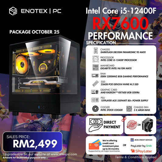 intel 12Gen i5-12400F Radeon™ RX7600 8GB GDDR6