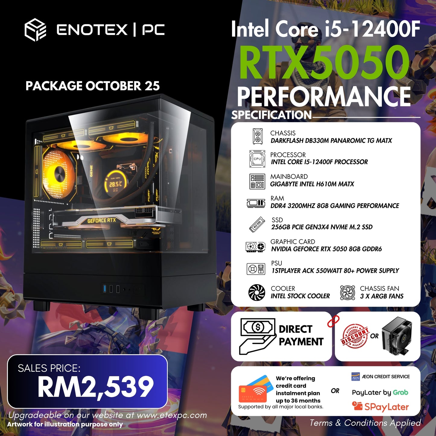 intel 12Gen i5-12400F NVIDIA RTX™ 5050 8GB GDDR6