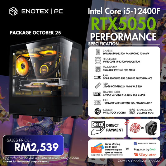 intel 12Gen i5-12400F NVIDIA RTX™ 5050 8GB GDDR6