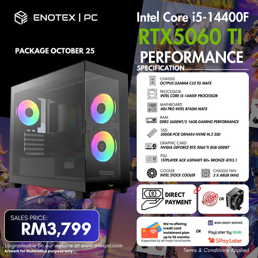 intel 14Gen i5-14400F NVIDIA RTX™ 5060 Ti  8GB GDDR7